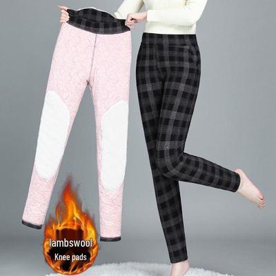 Damen Winter High-Waist Verdickte Baumwollhose mit Knie- und Taillenschutz