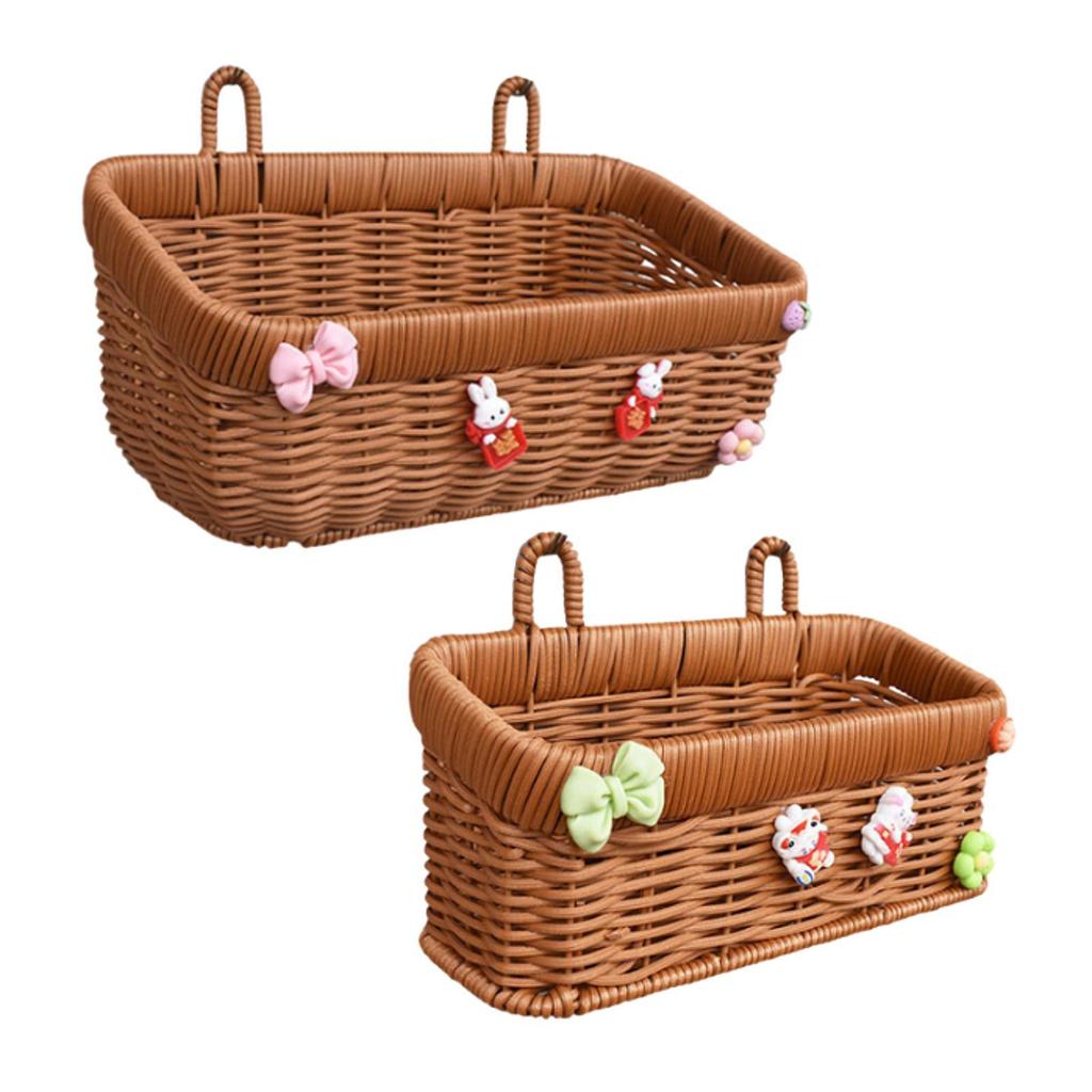 Aufbewahrungskorb aus Rattanimitat, Aufbewahrungsorganisator, Wandbehälter für Zwiebeln und Knoblauch, Eier- und Obstkorb für Knoblauchküchengarten