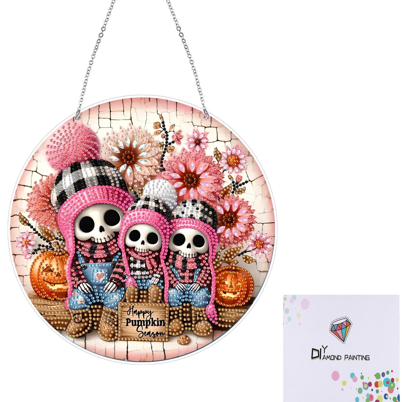 

Acrylic 2D/Flat DIY Rhinestone Diamond Art Window Pendants Diamond Painting Set Diamond Art Pendant DIY Home Decor Hanging Charm