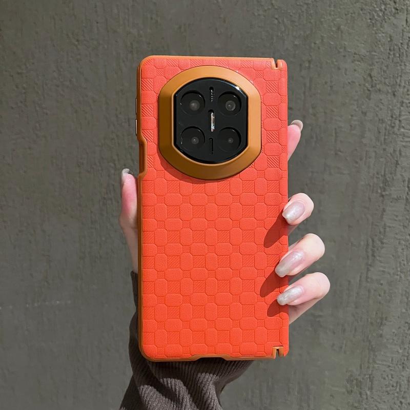 

New Arrival Checkered Texture Leather Case For Huawei Mate XT XTs X7 X6 X5 Magmetic Dual Central-Axis Protection Back Cover Huawei Mate X7