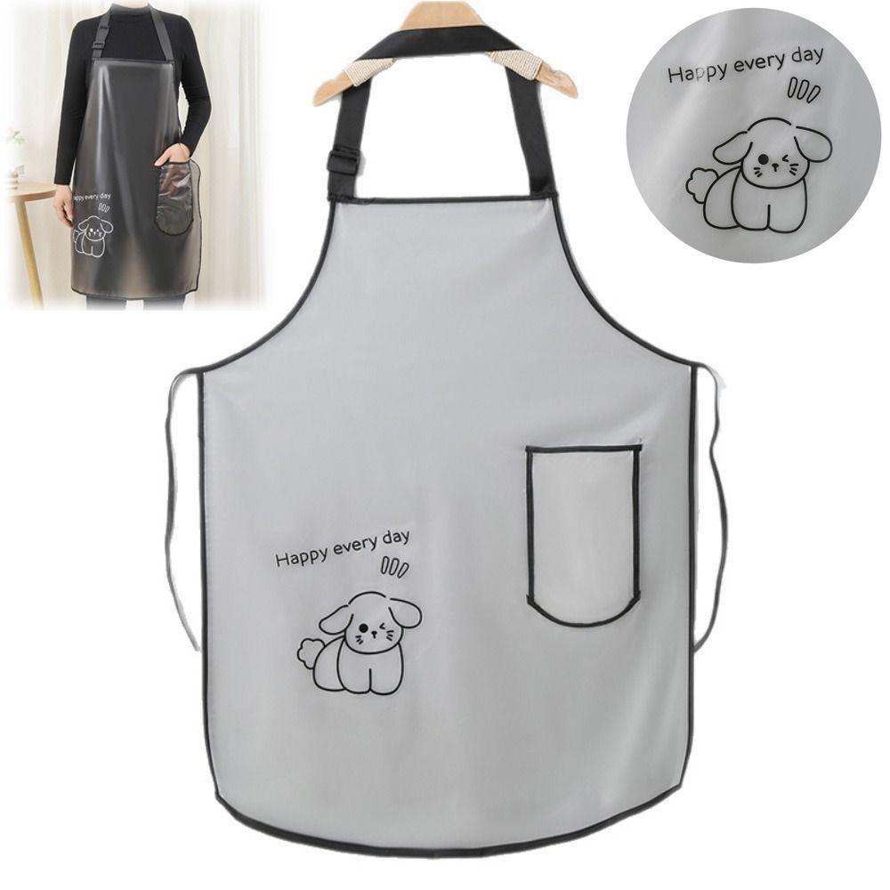 Sleeveless Waterproof TPU Apron Dirt-Proof Work Aprons Cartoon Cleaning Aprons  Home Use