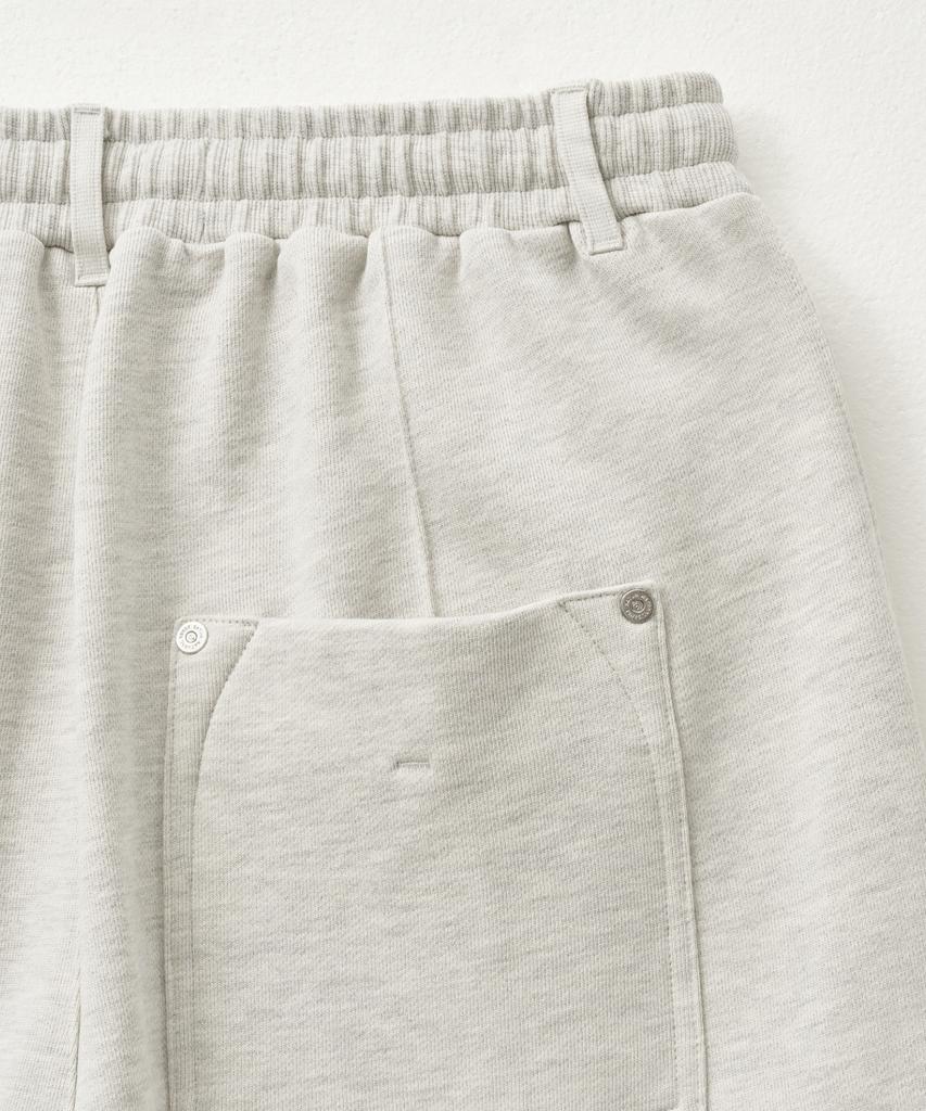 Seteo Cotton Elastic Waist Sweatpants Melange Ivory (Type B)