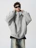 Versatile Plus Size Deconstructed Hoodie: Men's Trendy High Street Winter Sweatshirt