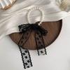 Collarbone Chain Versatile Spring and Autumn Fashion Neck Care Silk Scarf Headband Pearl Necklace Tie Hair Band Lace Streamer