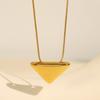 Fashion New Simple 2026 Golden Triangle Personality Clavicle Chain Cold Wind Advanced Plated 18K Gold Necklace