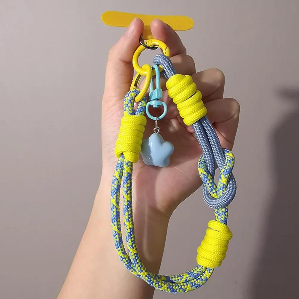Strapazierfähiges Verstellbares Handy-Lanyard Handgelenksband 2-in-1 Kurze Handschlaufe Gewebt Stilvolles Handy-Zubehör für Männer und Frauen