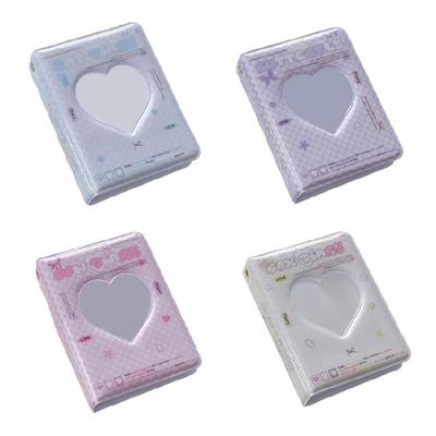 3Inch Mini Photo Card Album Heart Hollowed Styles Cover with 40 Pocket Card Binder Book for Capturing Daily Moment