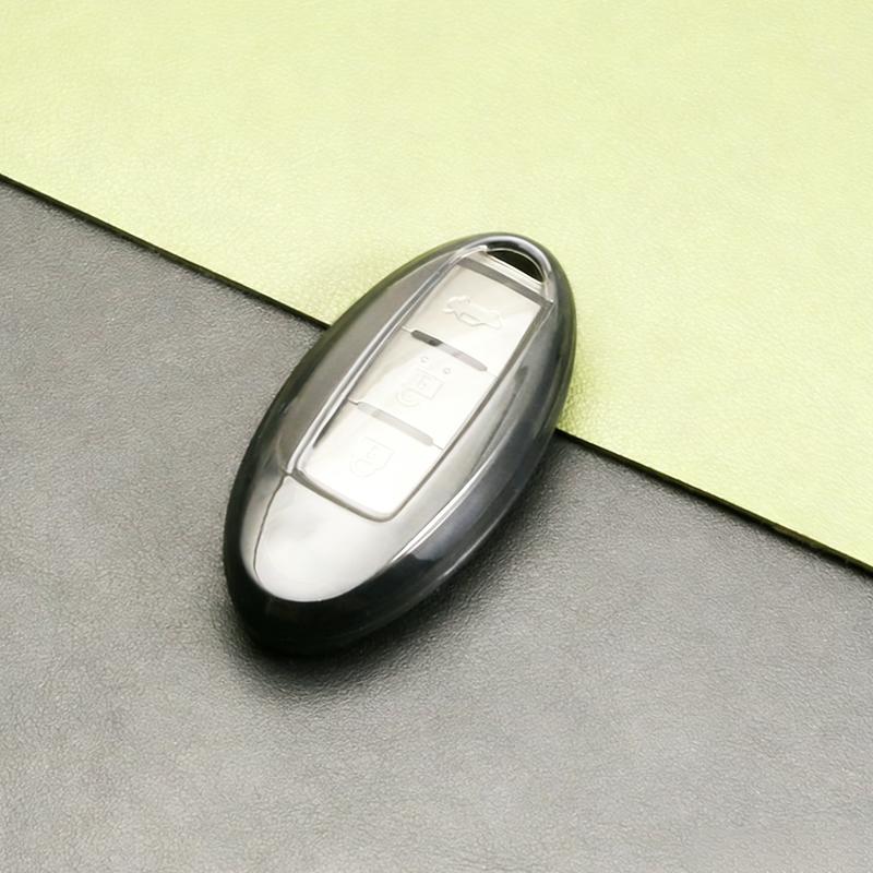 

Transparent Black Tpu For Nissan Tiida Qashqai J11 J10 Micra Kicks Altima X-Trail Navara Leaf Note Sentra Murano Car Key Case