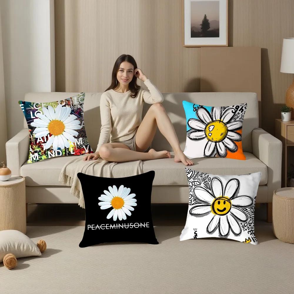 Daisy P-PEACEMINUSONE Pillow Case Plush Fabric Soft Double Sided Print Sofa Cushion Cover Throw Pillow Covers