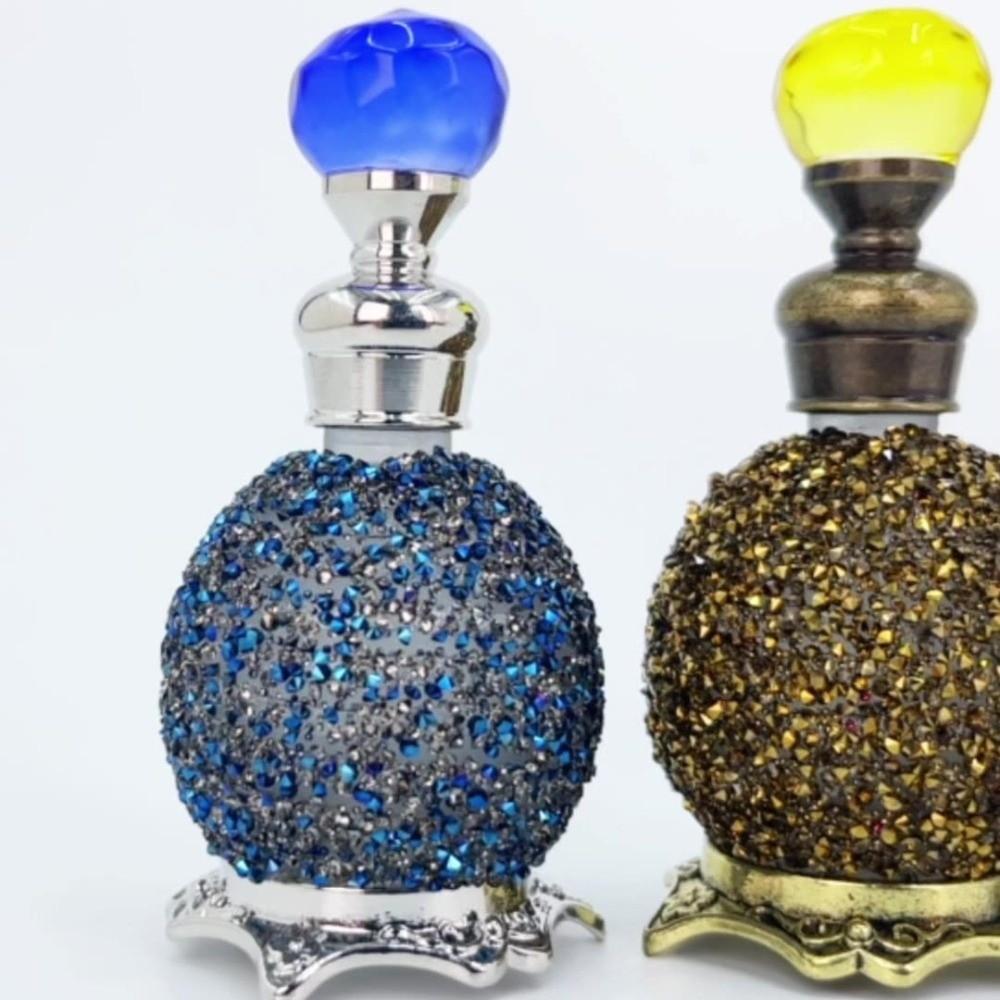 Glitter Sparkly Essential Oil Dispenser Bottle Vintage Refillable Bottle  Cosmetics Packaging
