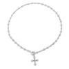 Long Tassel Cross Necklace Sparkling Necklace Fashion Neck Jewelry Alloy Texture for Women Creative Alloy Designs