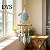 Jute Rope Wall Hanging Lighted Coastal Wooden Ornament, Nautical Fish Shell Starfish Sign with Handmade Beach Vibe Art Warm LED Lights, House