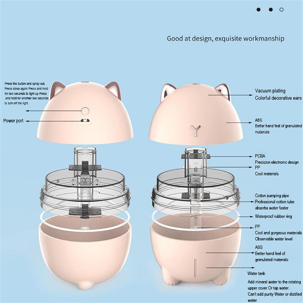 USB-Luftbefeuchter Schreibtisch 200ML Cut Water Mist Diffusor Nachtlicht Feuchtigkeit