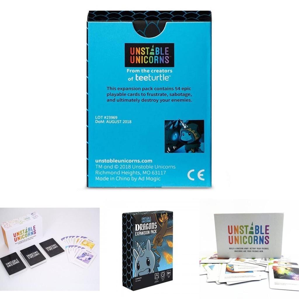 Unstable Unicorns Jogo de Cartas Expansão Nsfw Dragões Arco-Íris Pacote Festa Família
