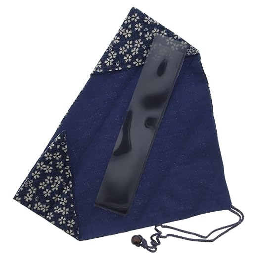 ISHIDA Chopstick Case, Washable, Cherry Blossom Pattern, Includes Inner Bag, Navy, Body Size: 31.0×2