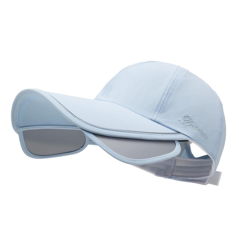 Summer Thin Quick-drying Sunshade Cap Can Be Tied with A Ponytail and  Large Brim To Cover The Whole Face Sunscreen Basebal lCap