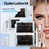 Diy False Eyelash Extension Set, Single Tuft Hair Dense Curl Gift Box With Eyelash Glue Set