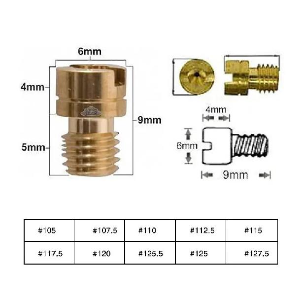ZSDTRP 10pcs M5 Copper Motorcycle Carburetor Main Jet Kit for N102.221 Small Round Replacement Parts #80-153