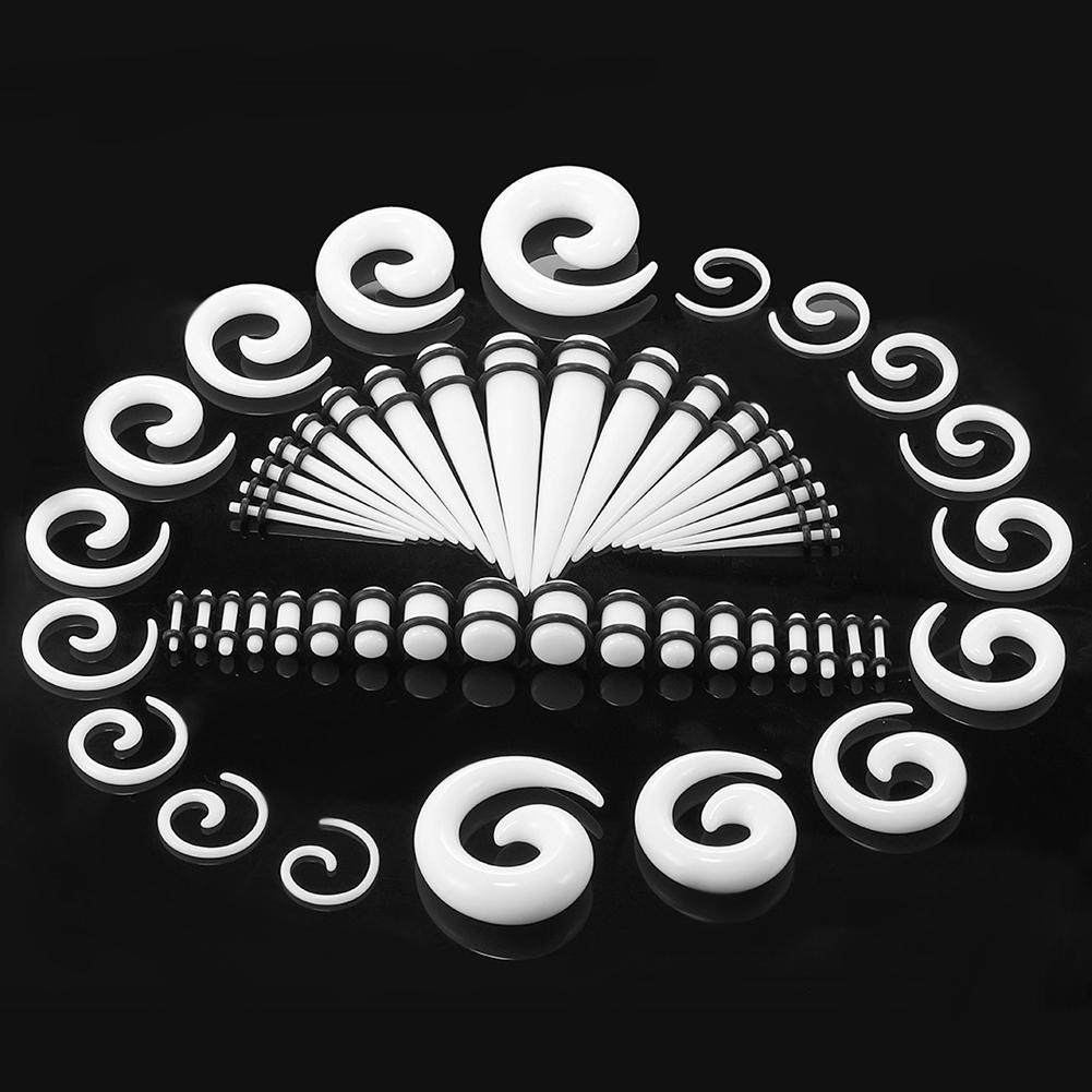 Bluelans Earrings Stretching Expandable 1.6-10mm Ear Acrylic Plugs Piercing Taper 54Pcs Jewelry