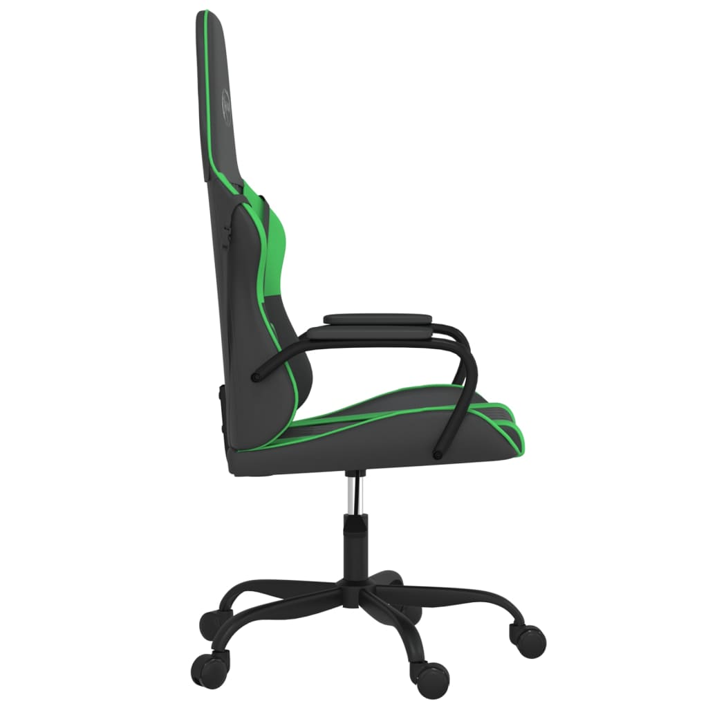 Gaming Chair Black and Green Synthetic Leather