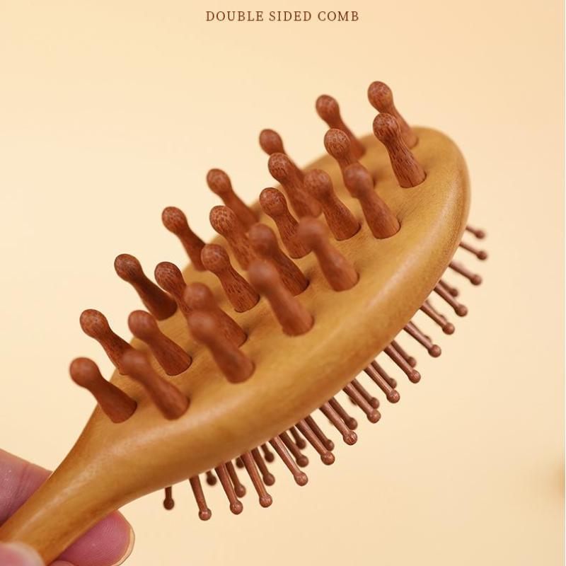 Air Cushion Comb Scalp Therapy Massage Comb Scalp Head Caring Natural Garapa Wooden Double-Sided Scraping Body Beautify Massager