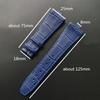 25mm * 8mm Genuine Leather Cowhide Watchband Replacement for Vacheron Constantin Overseas Calfskin Black Blue Brown VC Strap Men