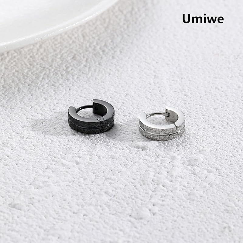 Umiwe hoop earrings men's ladies set of 4 surgical stainless steel Allergy free for both ears Popularity cool simple ring earrings earrings