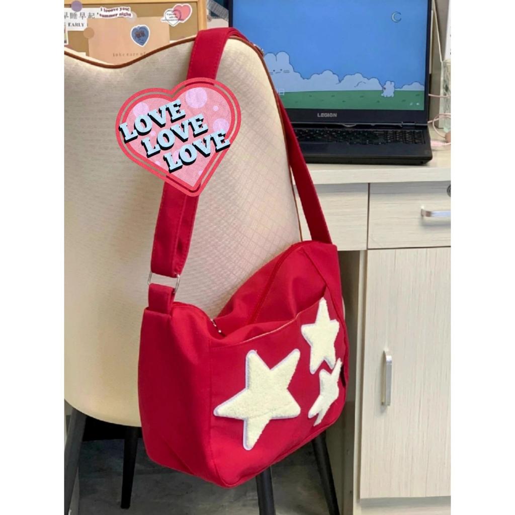 Cute personalized five-pointed star large-capacity tote bag women's casual oblique span bag versatile shoulder bag tide