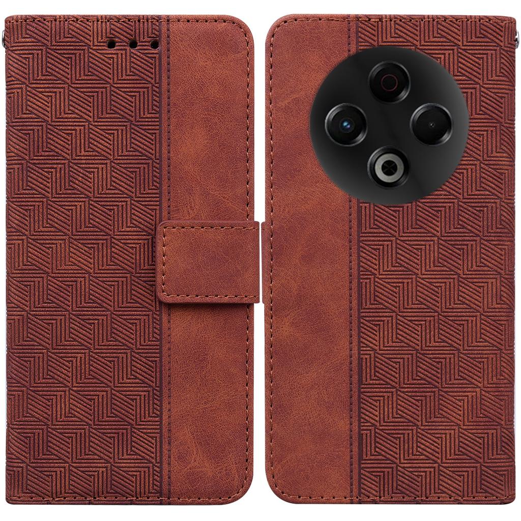 For TECNO Spark 30 4G Case Geometry Pattern Leather Wallet Phone Cover with Wrist Strap