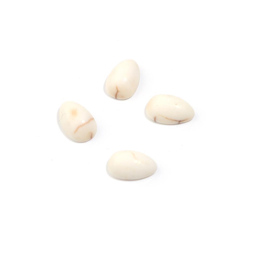 

10pcs White Drop Shape Turquoises Natural Stone Beads Flatback Stripe Turquoise Cabochons Cameo For Jewelry Making DIY Accessory