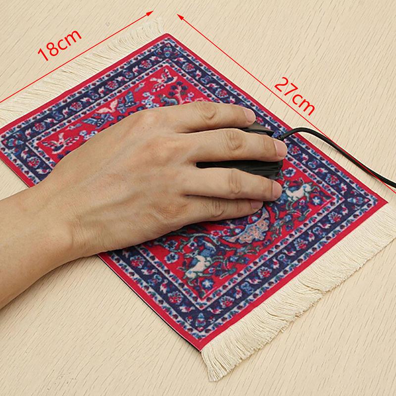Rectangular Persian Mini Rug Woven Rug Mouse Pad Carpet Tassel Mat