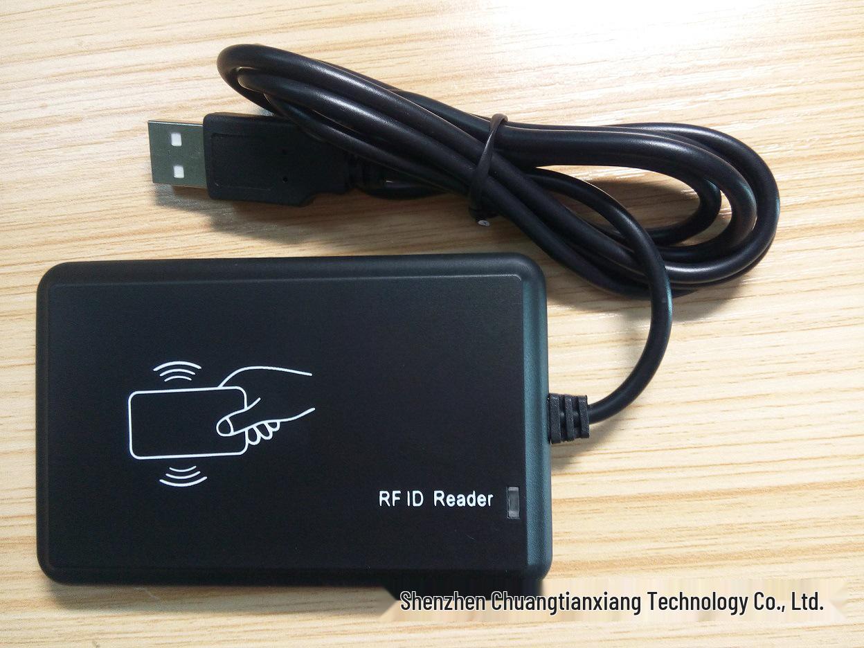 Ultra-Thin USB-203 Wired ID Card Reader: No Driver Installation Needed for Access Control, Attendance, and Member Card Issuing.