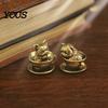 Unique Gifts for Cat Lovers Miniature Teacup Statue, Cute Brass Dog Figurine, Artistic Home Office Desk Decor Collectable Animal DIY Craft,