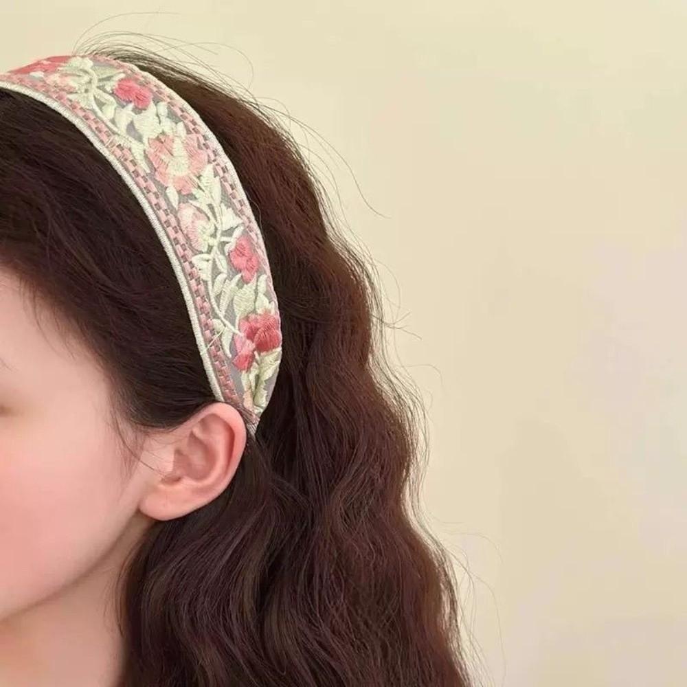 Breathable Pastoral Hair Hoop Lightweight Wide Brim Hairband Artistic Girls