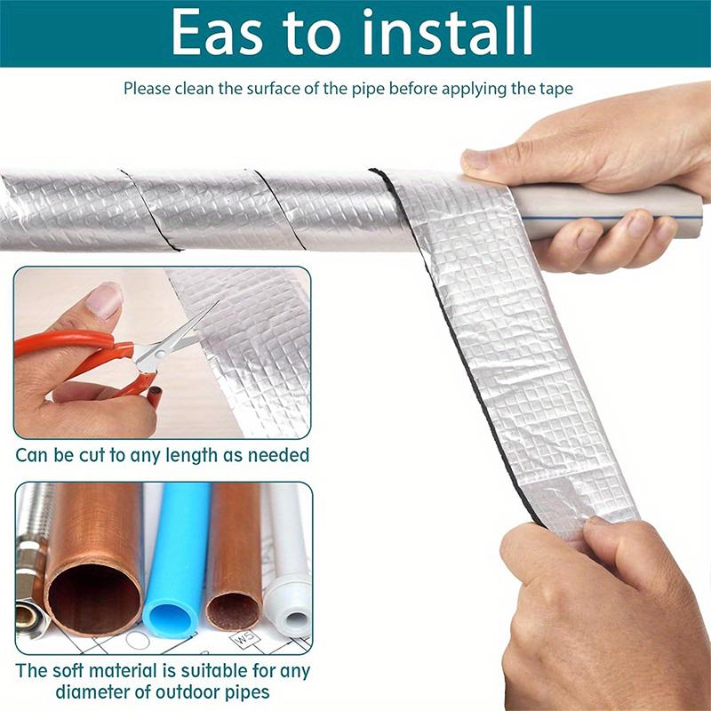 5cmx10m Pianka Ochrona przed mrozem do domu Izolacja rur ogrodowych Owijka Zewnętrzna Samoprzylepna Idealna do rur z ciepłą i zimną wodą