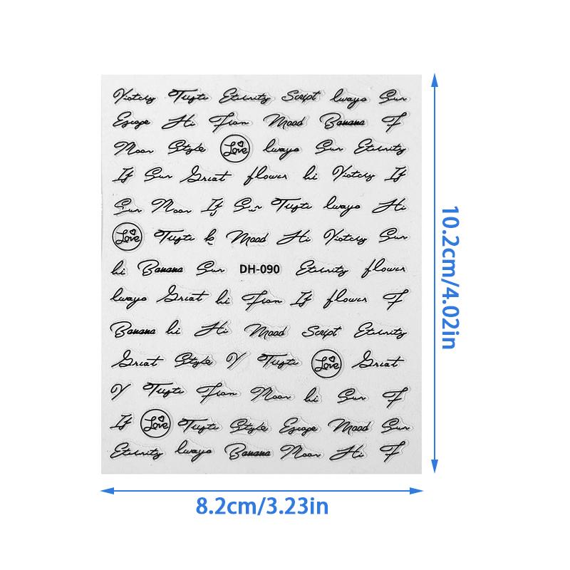 1Pcs Letter Nail Art Stickers 3D Adhesive Stickers Manicure Stickers Nail Decal Nail Decoration Nail Supplies Accessories