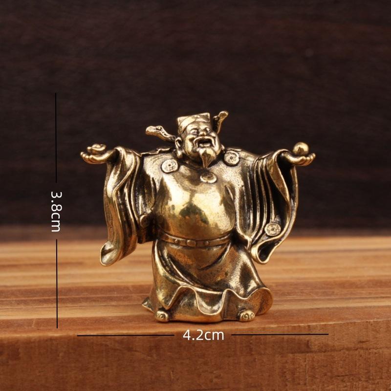 Small Elegant Brass Wealth Ornament Grand Tabletop Statue Decorative Piece for Home Office Business Success Decor
