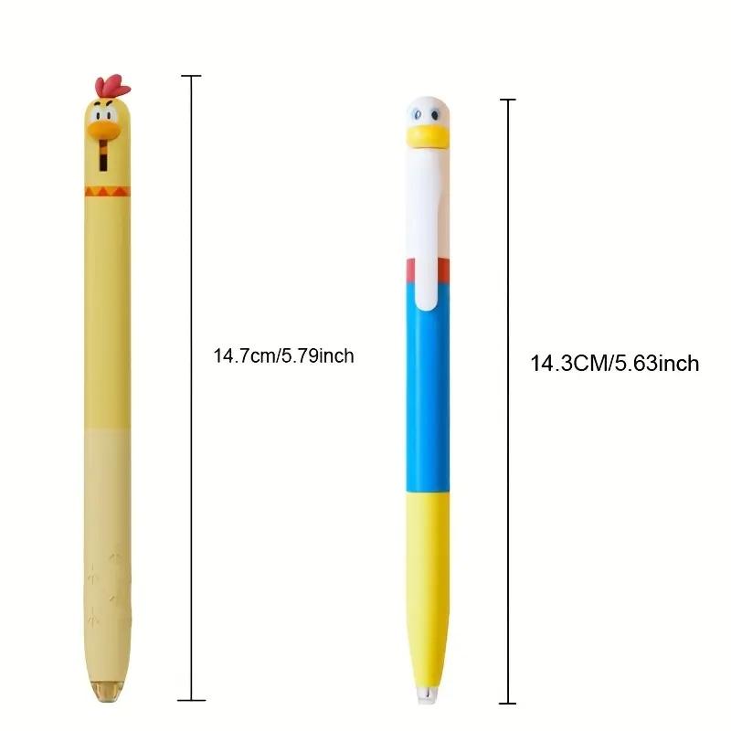 4/8Pcs Duck And Chick Gel Pen Creative Duck Rotate Gel Pen Chick Press Gel Pen Black Writing Pen Office Supplies Small Gift