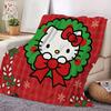 Hello Kitty Christmas Flannel Fleece Blanket Multipurpose Office Living Room Bedroom Lightweight Outdoor Camping Travel Blanket