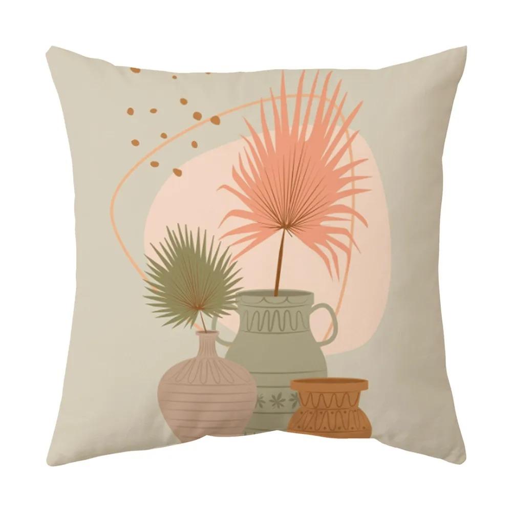 African Women  Tropical Plant Pattern Cushions Pattern Cushion Cover Suitable For Sofa Bedroom Car Pillow Cover
