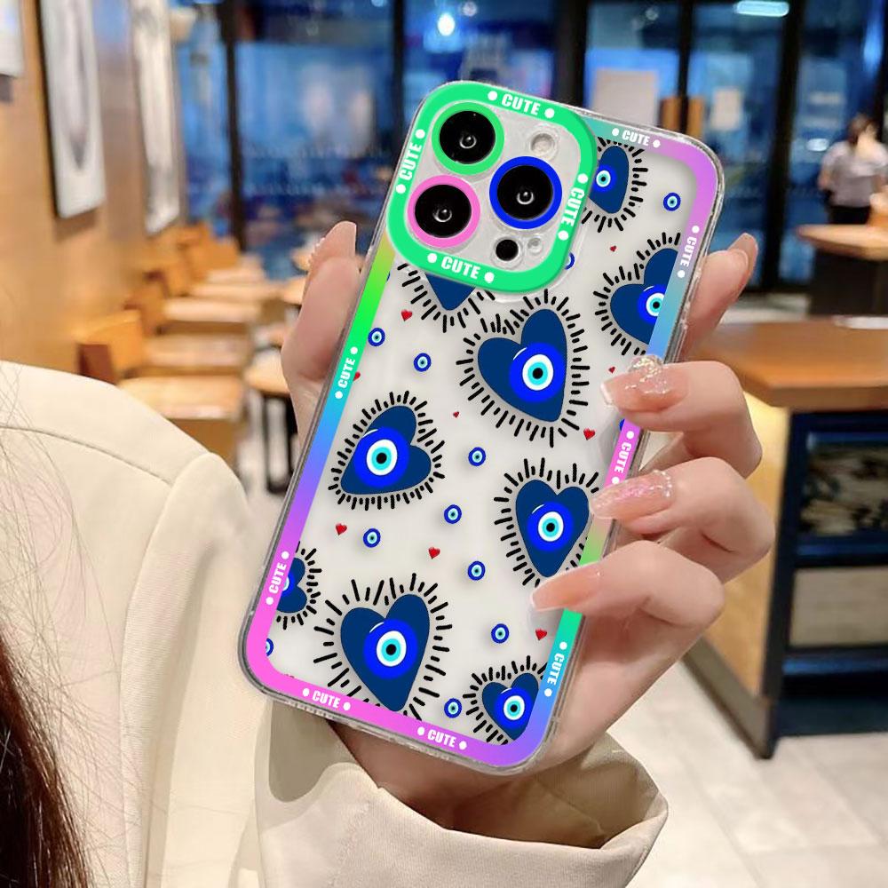 Lucky Eye Blue Evil Eye Phone Case For IPhone 17 16e 16 15 14 13 12 11 Air Pro Max X XR XSMax 7 8 Plus Clear Soft Back Cover