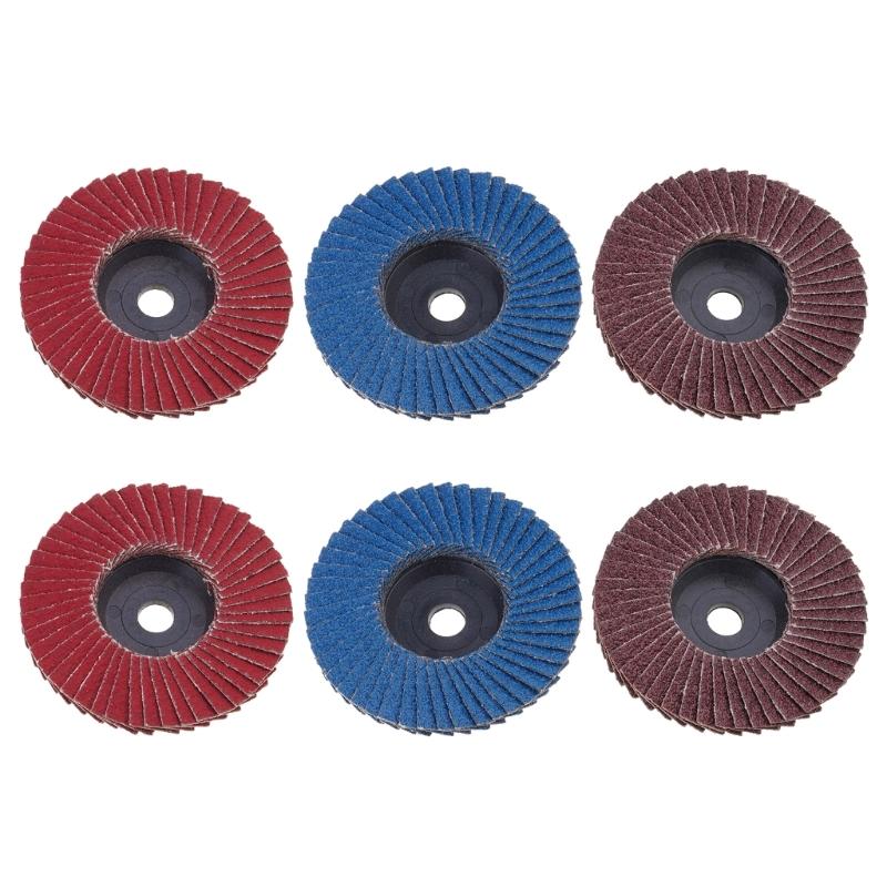 3/6 Pcs/Set Pneumatic Angle Grinder Flap Discs Sanding Disc 3inch 80 Grits Abrasive Tool Polishing Disc for Wood Cutting
