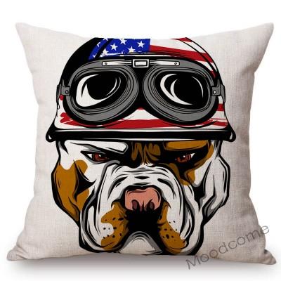 Nordic Motorbike Race Biker Club Car Pillow Case Us Flag Motorcycle Art Sofa Chair Waist Pillow Beige Linen Decor Cushion Covers