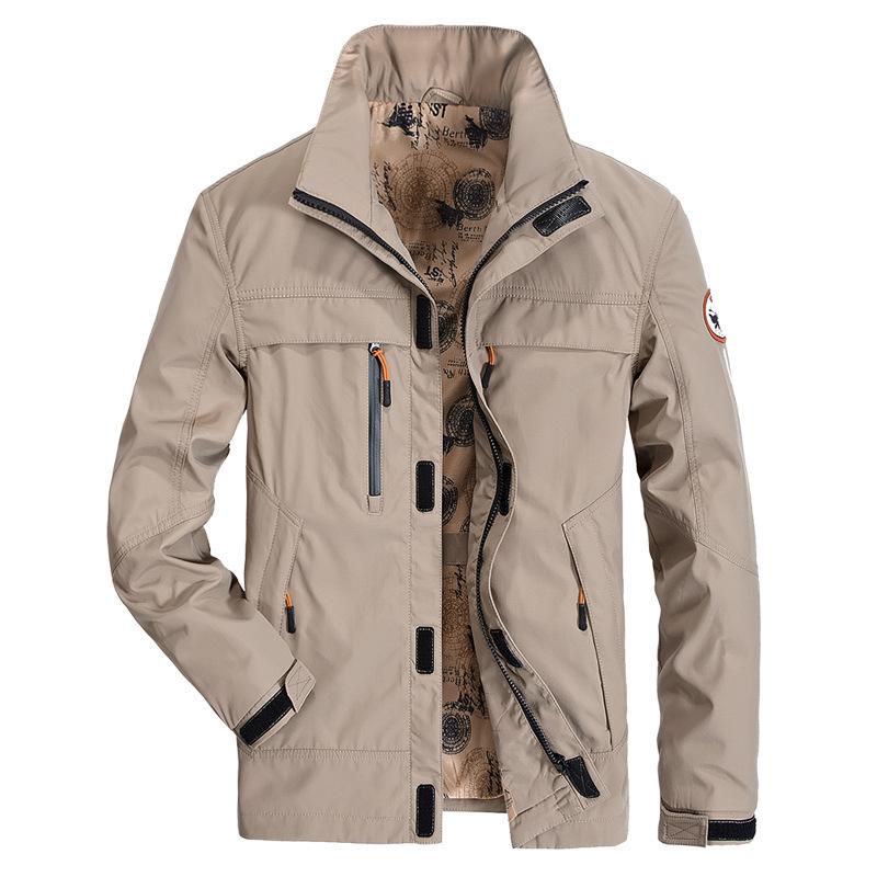Autumn New Men's Jacket Jacket Stand-up Collar Medium and Long Jacket Casual Coat Men