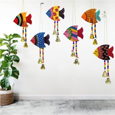 Pooja Garden Decorative Wall Hanging Balcony Decoration Hanging Items for Living Room Wall Décor Decorative for Home (Set of 6 Unit) (A1)