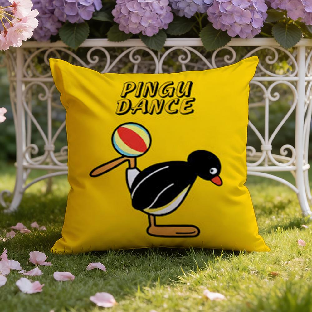Cartoon Cute P-Pingu Cushion Cover Home & Car Dual-Scene Pillow Cover: Reversible for Premium Comfort