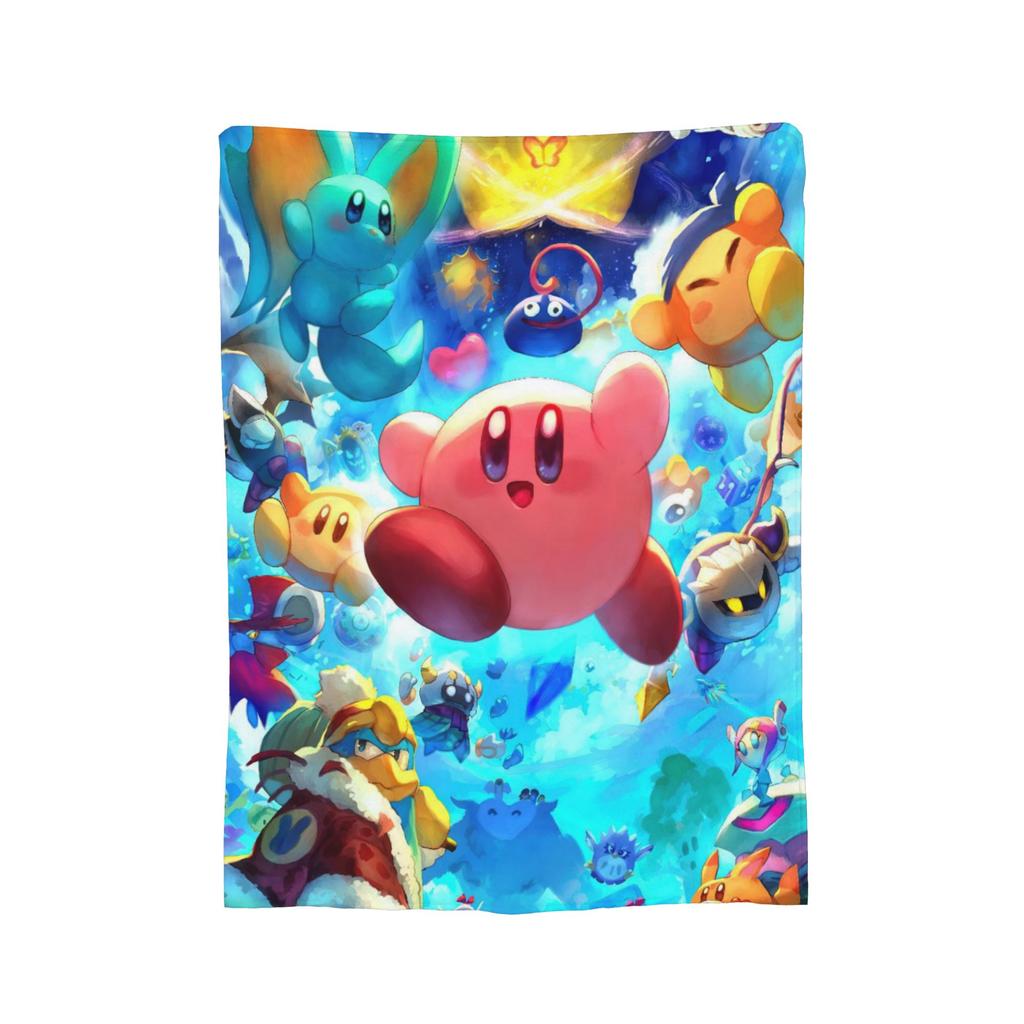 Cartoon K-Kirbys Blankets Coral Fleece Plush Print  Breathable Warm Throw Blankets for Bed Office Bedspreads