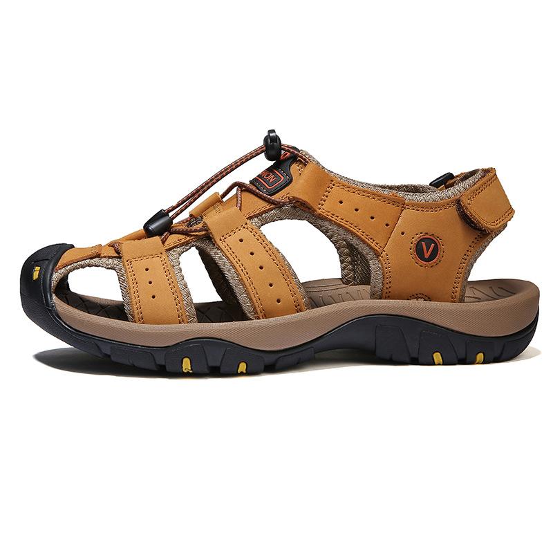 Genuine Leather Men Shoes Summer New Large Size Men's Sandals Men Sandals Fashion Sandals Slippers Big Size 38-47