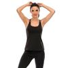 2024 Spring/Summer Slimming Faux Two-Piece Yoga Tank Top with Skin-Friendly Fabric and Stylish Hollow Back
