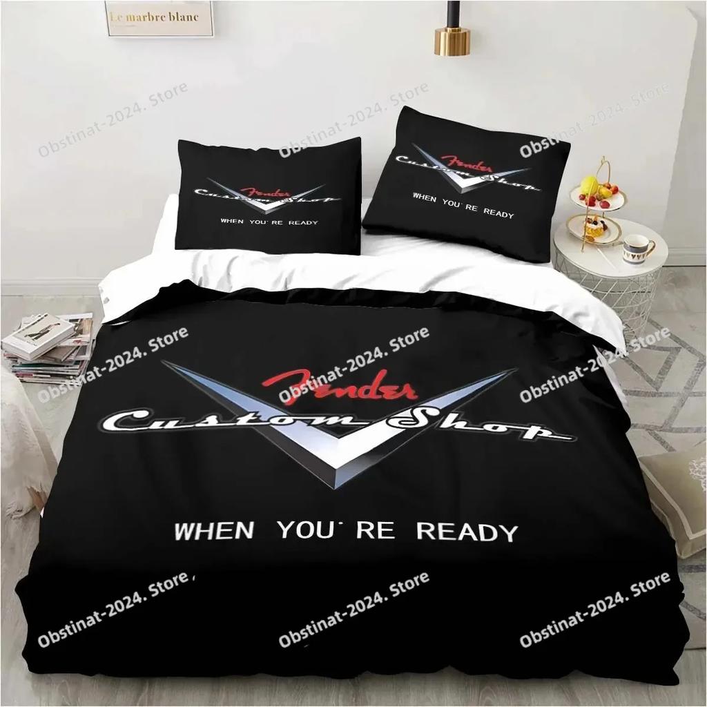 Fender Music Twin Bedding Guitar Set Bedding Set Print With Pillowcase Bed Duvet Cover Soft Single Double Queen Super King Size